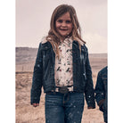 Girl's Wrangler Sherpa Lined Denim Trucker Jacket 112335518