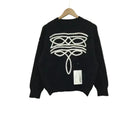 Girl's Youth Twisted Filly Black and White Boot Stitched Sweater
