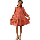 Girls Collar Suede Swing Dress GY8893