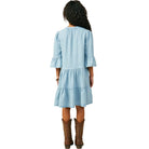 Girls Hayden Washed Button Detail Ruffle Sleeve Tencel GY9054