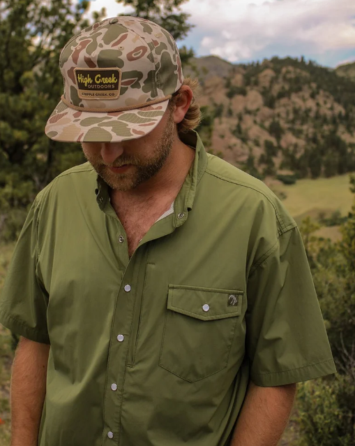 High Creek Men's Green 4 Mile Creek Pearl Snap Shirt HCBU0125