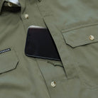 Men's Poncho "The Roaring Fork" Green Short Sleeve Button Up Shirt