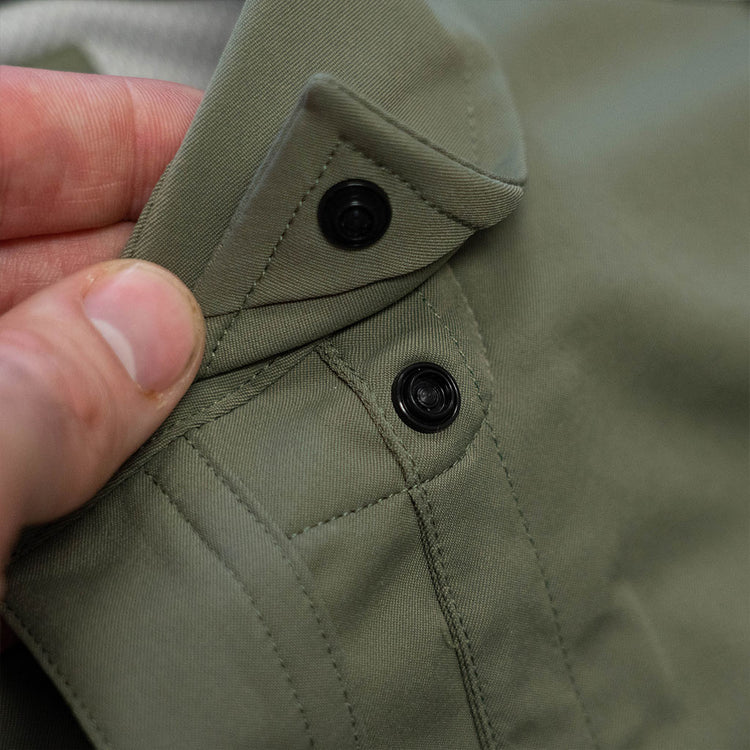 Men's Poncho "The Roaring Fork" Green Short Sleeve Button Up Shirt