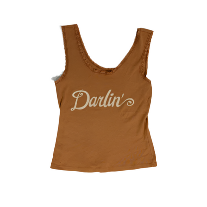 Women's Cognac Cream "Darlin" Tank Top