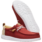 Men's Hey Dude Burnt Red Wally Craft Linen Casual Shoes 43086-7BI