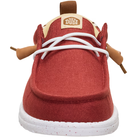 Men's Hey Dude Burnt Red Wally Craft Linen Casual Shoes 43086-7BI