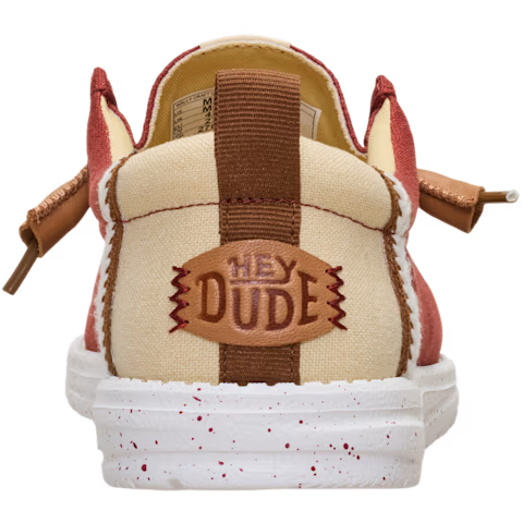 Men's Hey Dude Burnt Red Wally Craft Linen Casual Shoes 43086-7BI