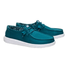 Women's Hey Dude Deep Teal Wendy Stretch Canvas Slip On Shoes 40902-4ZK