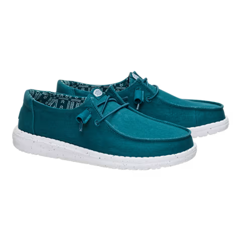 Women's Hey Dude Deep Teal Wendy Stretch Canvas Slip On Shoes 40902-4ZK