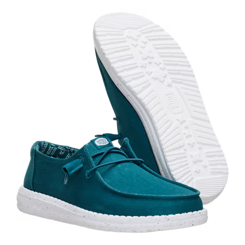 Women's Hey Dude Deep Teal Wendy Stretch Canvas Slip On Shoes 40902-4ZK