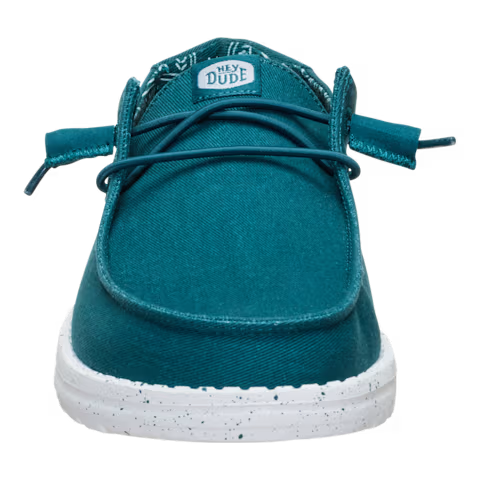 Women's Hey Dude Deep Teal Wendy Stretch Canvas Slip On Shoes 40902-4ZK