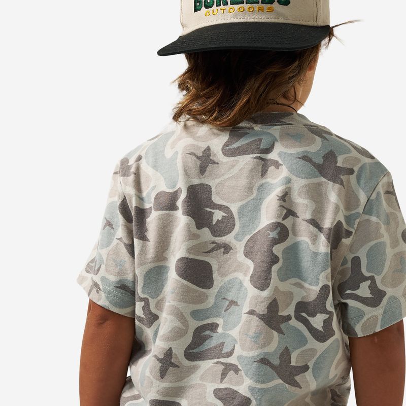 Burlebo Boy's Mallard Mayhem Camo Vintage Washed Tee Y-VWT-MMAYC