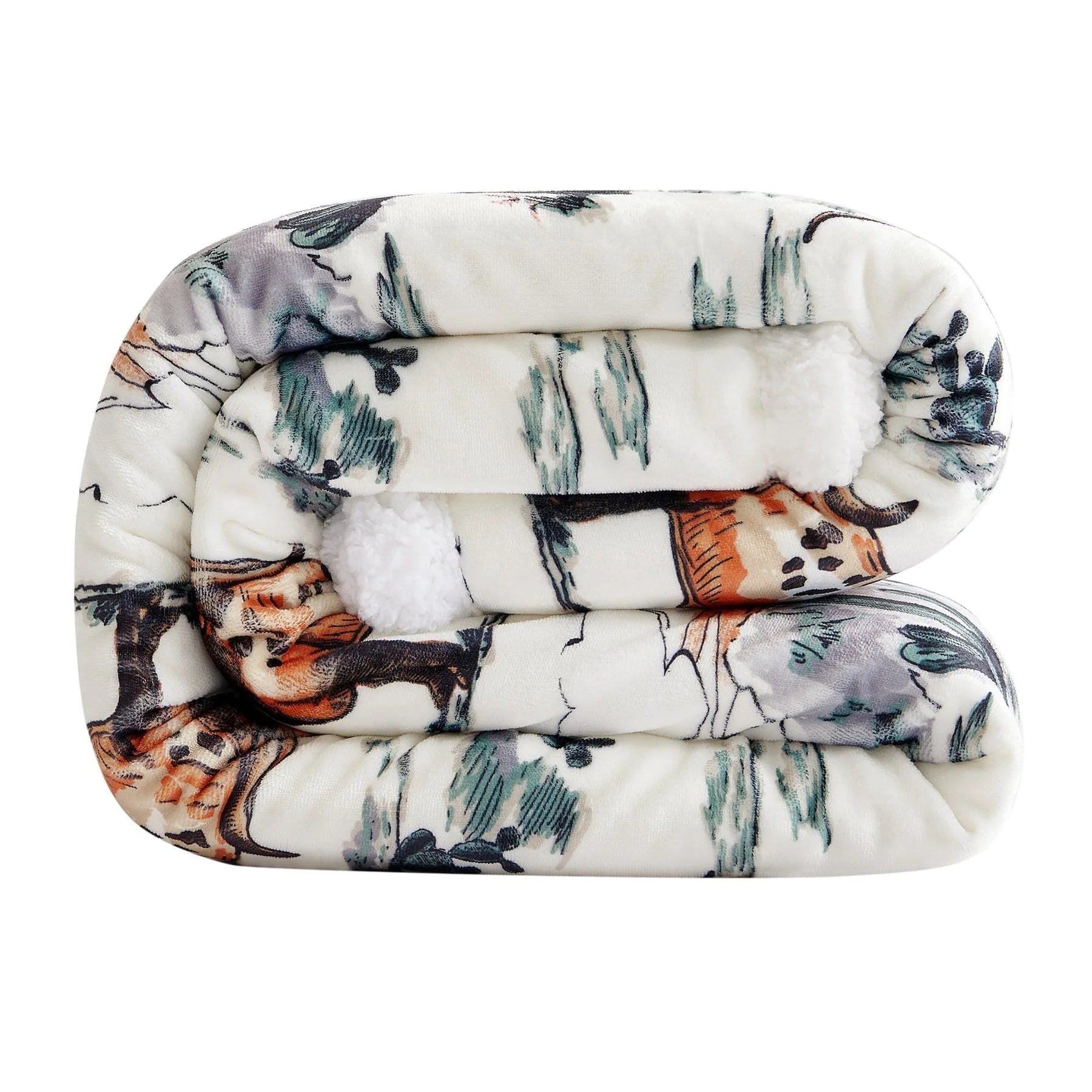 HiEnd Ranchlife Western Toile Campfire Sherpa Throw Blanket