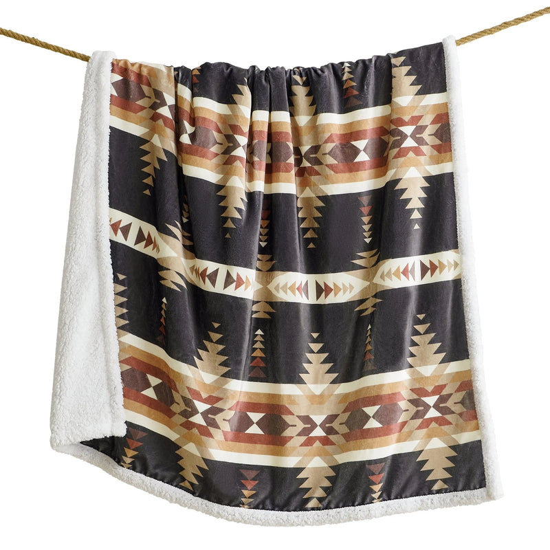 HiEnd Yosemite Campfire Sherpa Throw Blanket