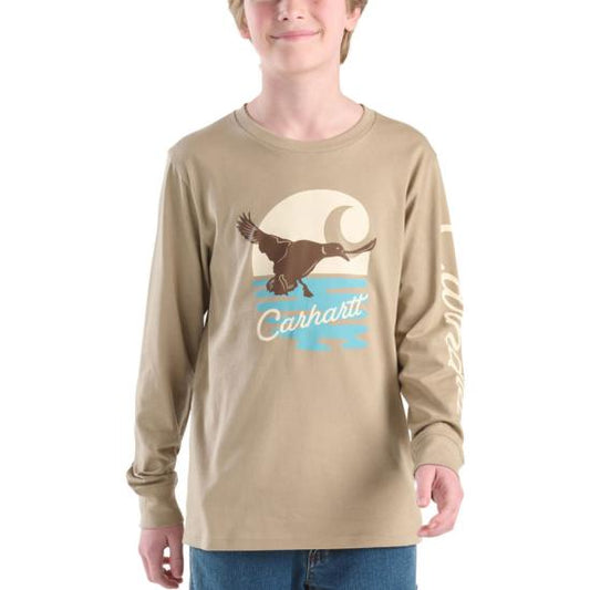 Boy's Carhartt Long Sleeve Duck "C" T-shirt CA6754-D204