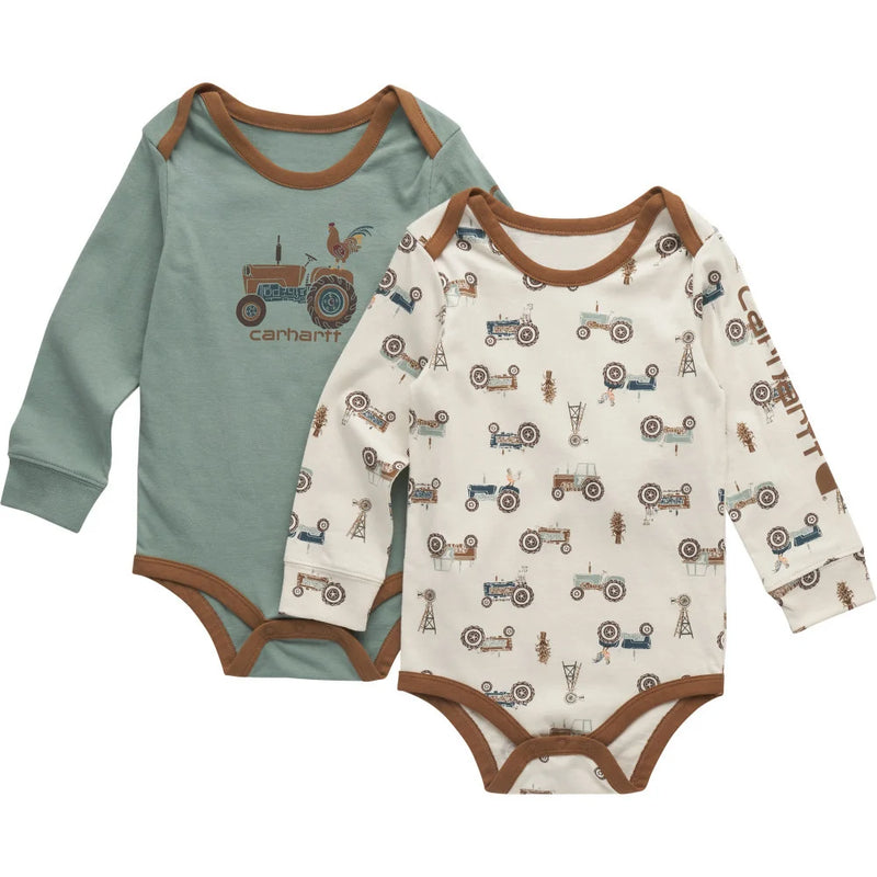 Boy's Carhartt Long-Sleeve Tractor Bodysuit 2Pc Set CG8986-GH5