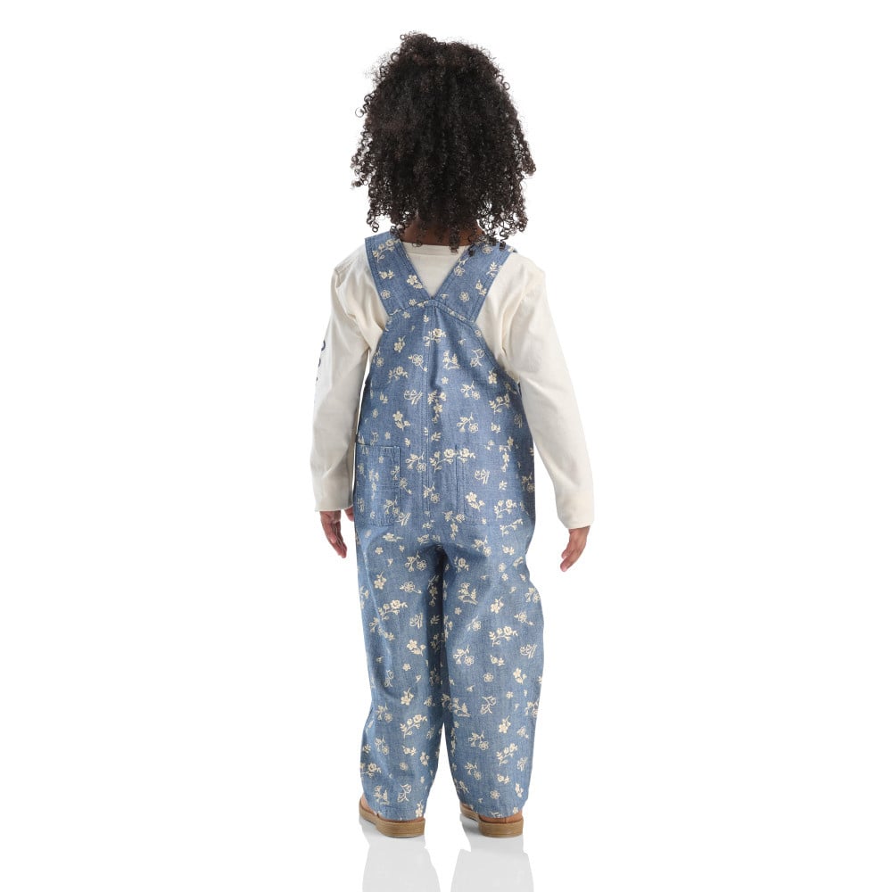 Girl's Carhartt Toddler Long Sleeve T-shirt and Printed Chambray Overall Set CG9949-N104