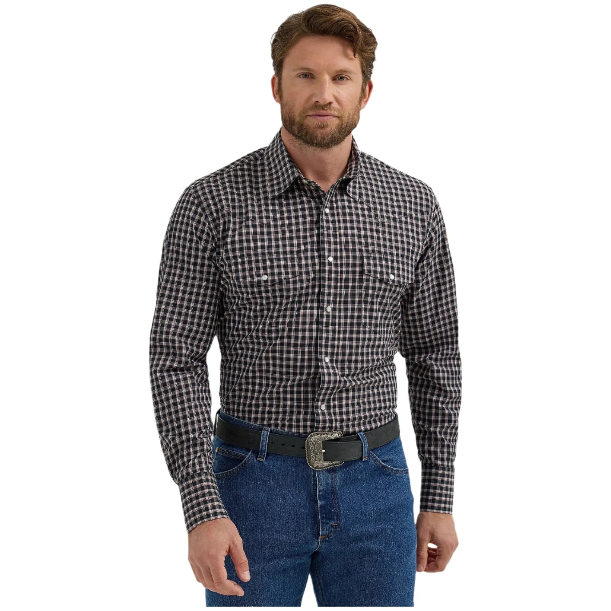 Men's Wrangler® Wrinkle Resist Long Sleeve Shirt - Classic Fit 112355370 - Crazy House Western Wear