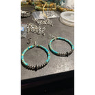 Bijoux Fab Hoop Earrings with Sterling Silver Pearls EAR-HOO-146-NAV