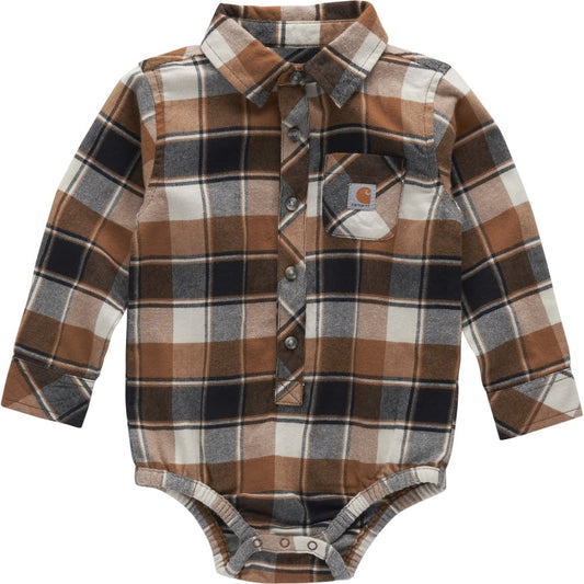 Boy's Carhartt Infant Long-Sleeve Flannel Bodysuit CE8209-D15