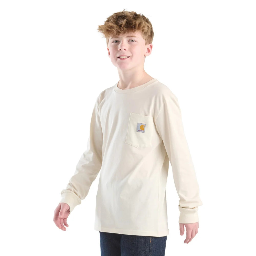 Boy's Carhartt Long Sleeve Dog Pocket T-shirt CA6760-CA35