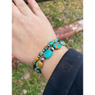 Bijoux Fab Polish Turquoise and Sterling Silver Pearls Bracelet BRA-NAV-136-4MM