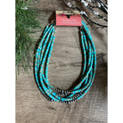 Bijoux Fab Sterling Silver Pearls Choker and Variscite Turquoise CHO-NAV-017-TUR