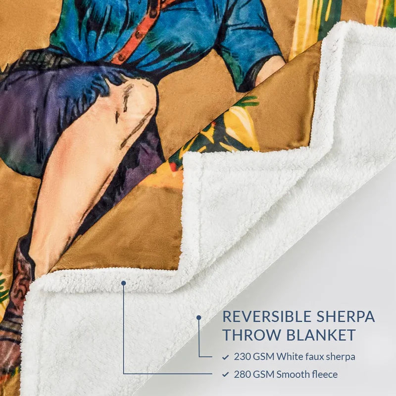 HiEnd Gunslinger Campfire Sherpa Throw Blanket 