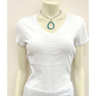 Isac 15" Long Large Chain Necklace Navajo Turquoise Pendant 735507