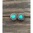 Isac 7mm Irregular Turquoise Stud Earrings 723045