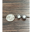 Isac 7mm Irregular White Turquoise Stud Earrings 723866-1