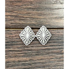 Isac Brass Concho Stud Earrings 724558-1
