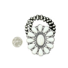 Isac Handmade Very-big White Turquoise Stretch Bracelet 711046