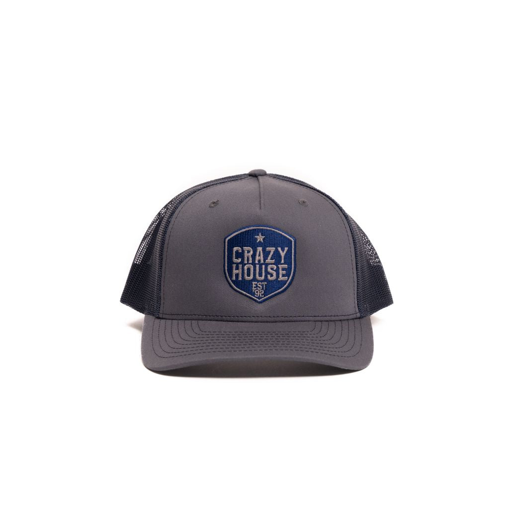 Crazy House Unisex Grey and Navy Snapback with Navy Stitching - Crazy House Western Wear