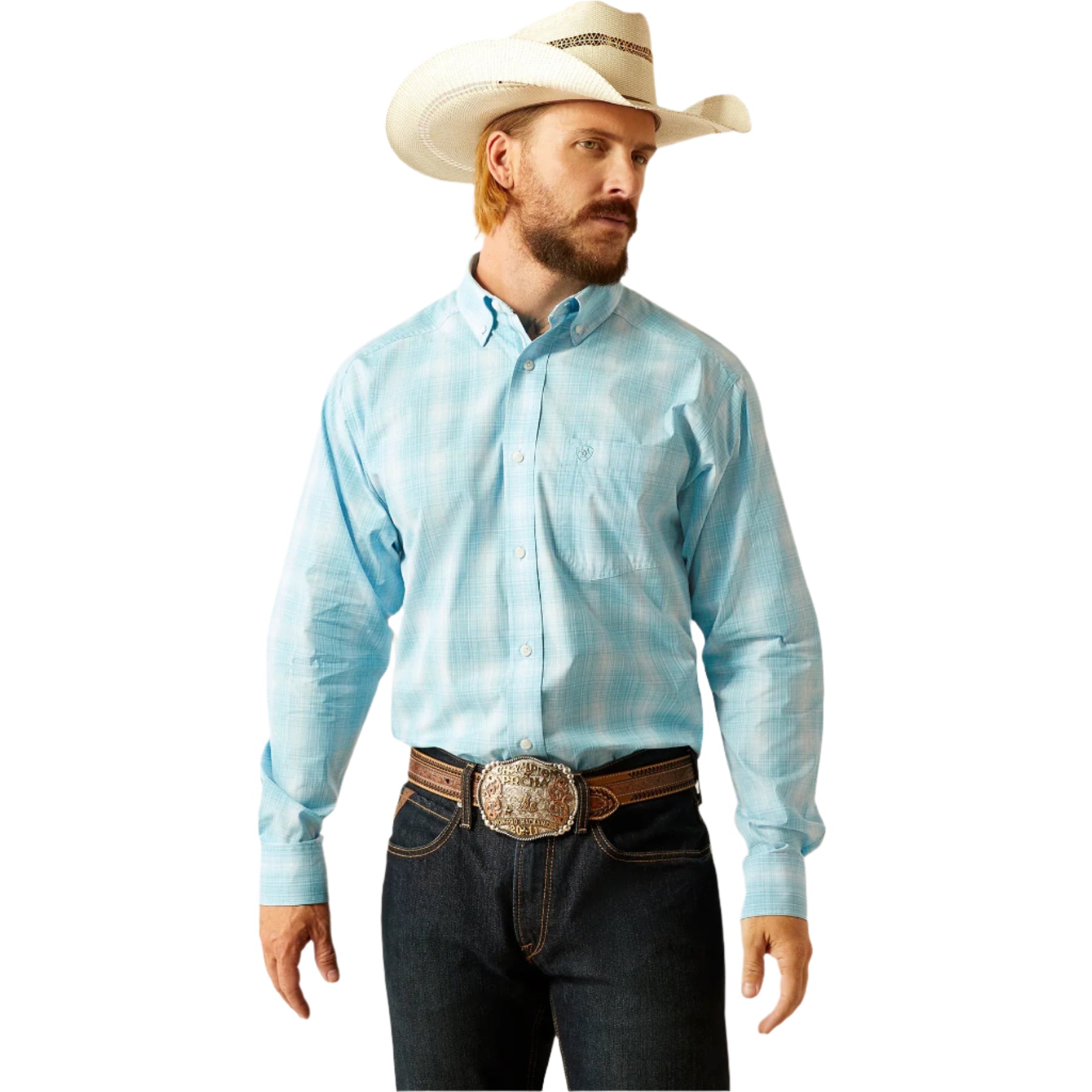 Men's Ariat Pro Series Gregory Classic Fit Button Down Shirt 10054652 - Crazy House Western Wear