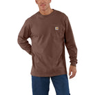 Men's Carhartt Loose Fit Long Sleeve Pocket Shirt - Mocha K126-B86 - Crazy House Western Wear