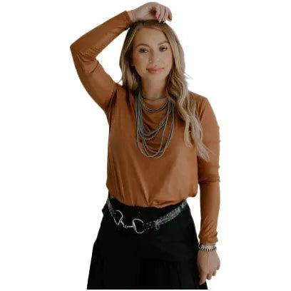 TwoFly Swanky Leather Oversized Blouse - Crazy House Western Wear