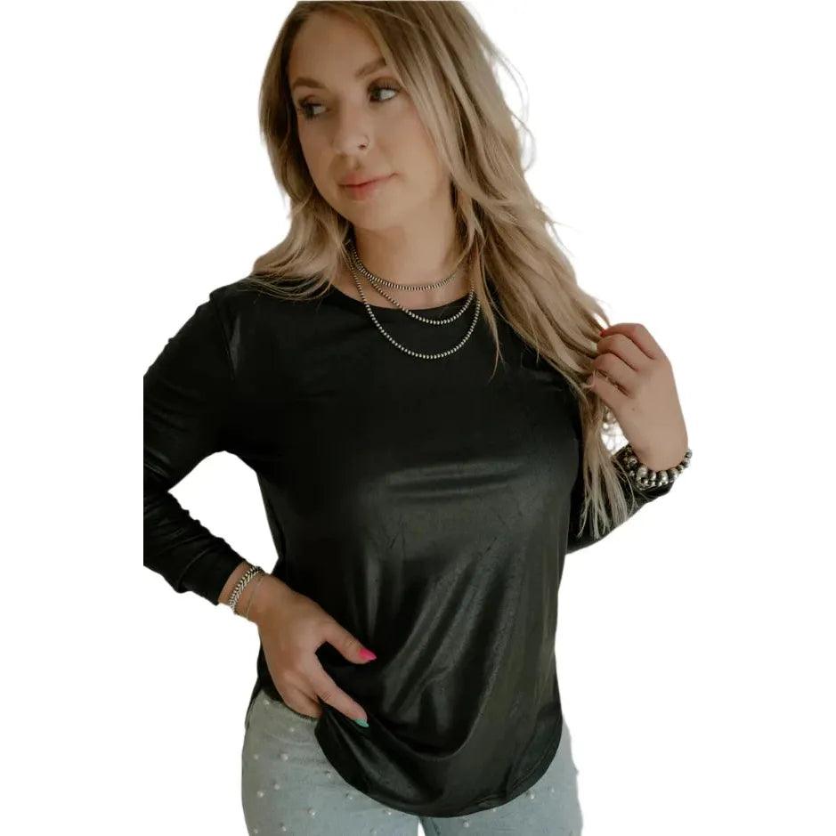 TwoFly Swanky Leather Oversized Blouse - Crazy House Western Wear