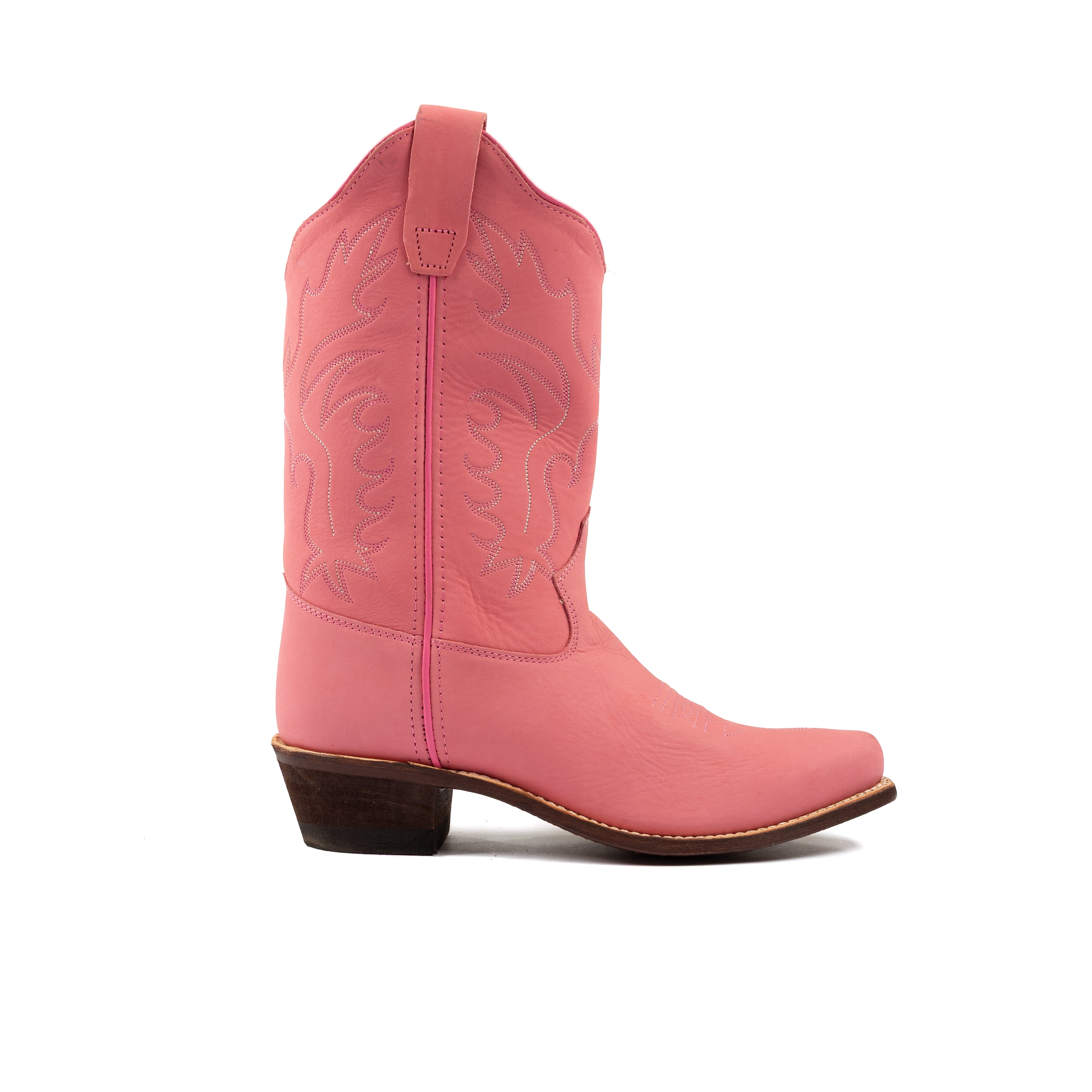Kid's Old West 8" Pink Cowhide Boots CF8226