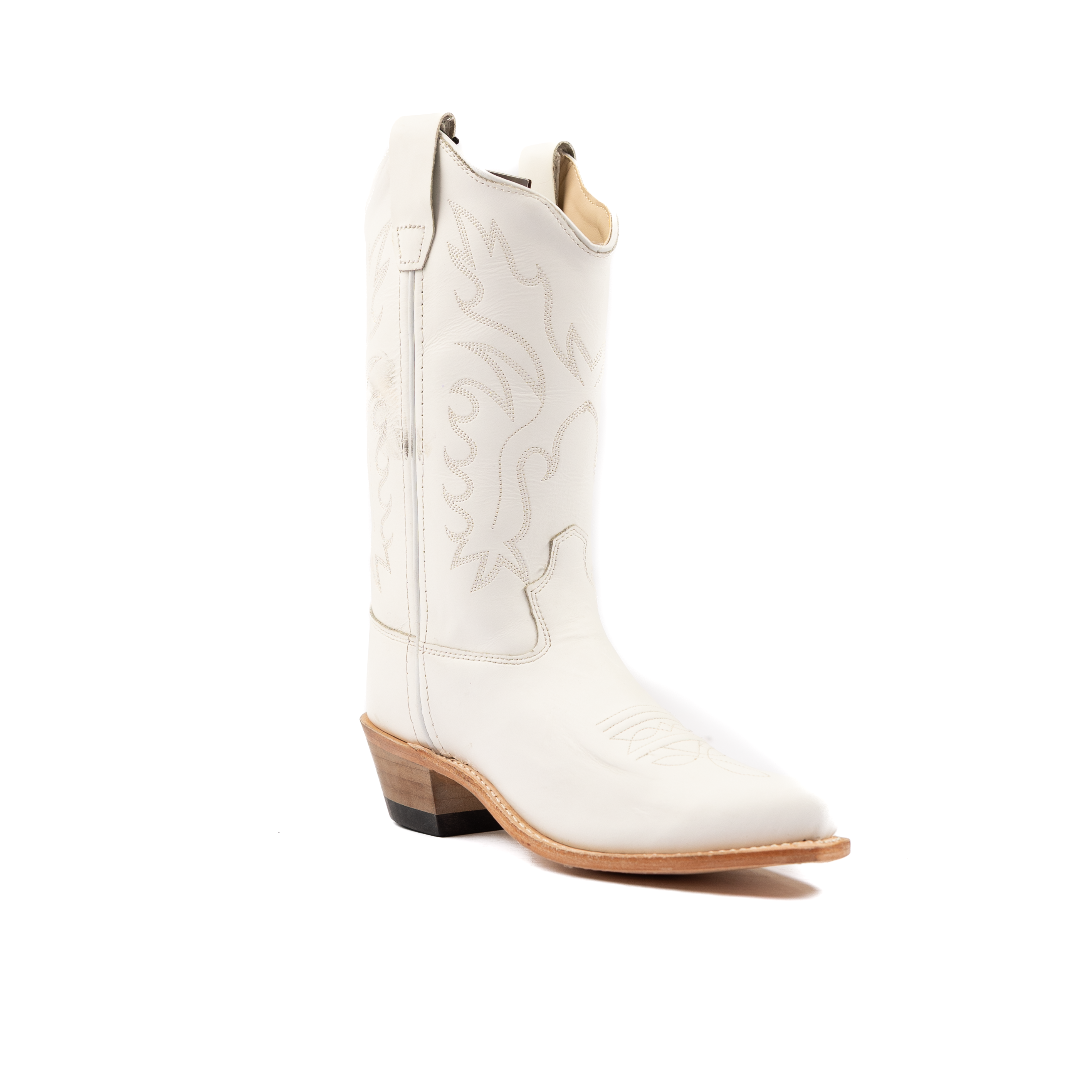 Kid's Old West 8" White Cowhide Boots CF8225