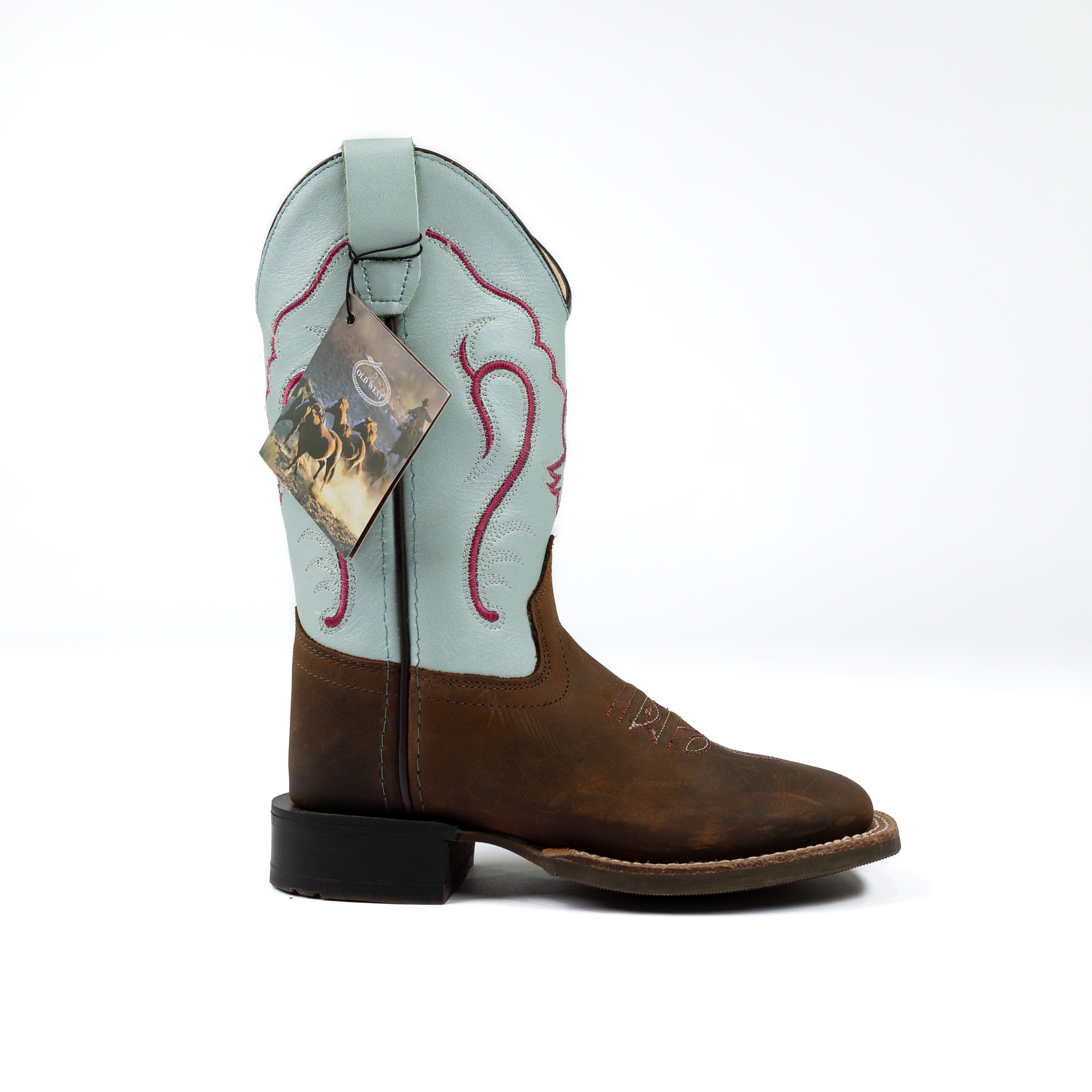 Kid's Old West Brown Cowhide Boots BSC1909