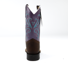 Kid's Old West Brown Cowhide Boots with Fancy Stitch BSC1907