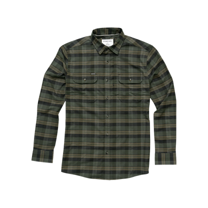 Men's Poncho "The Kodiak" The Green Plaid Long Sleeve Shirt 