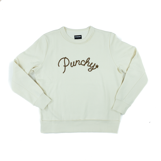 Women's Hooey Stallion Cream Crew Neck "Punchy" Embroidered Logo Pullover PH1327CR