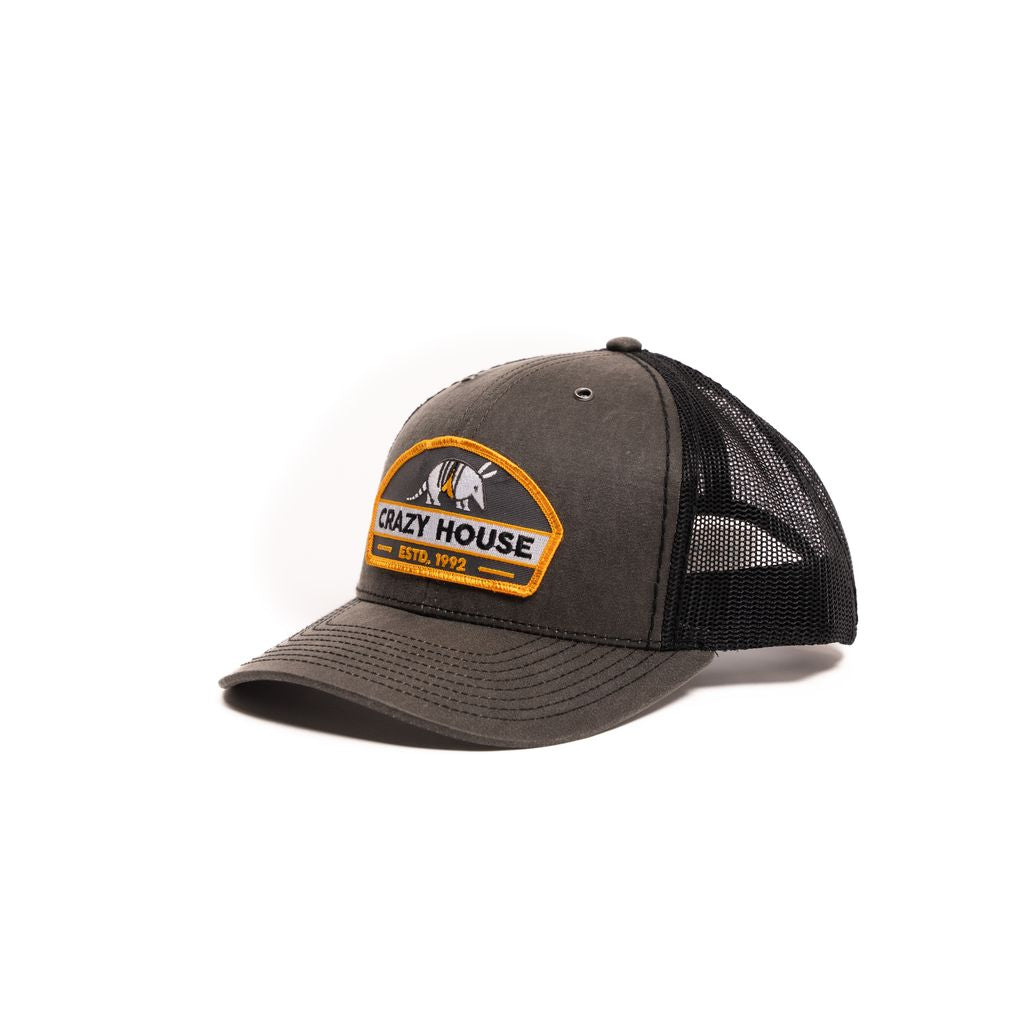 Crazy House Unisex Snapback Gray and Black with Armadillo Patch - Crazy House Western Wear