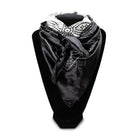 Lace Flower and Vine Print Black and White Wild Rag 0910962