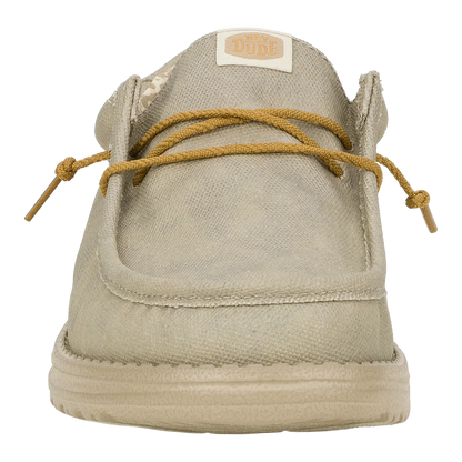 Men's Hey Dude Wally Waxed Canvas Light Grey 41873-007