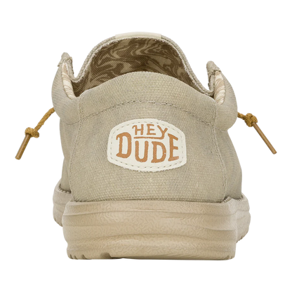 Men's Hey Dude Wally Waxed Canvas Light Grey 41873-007