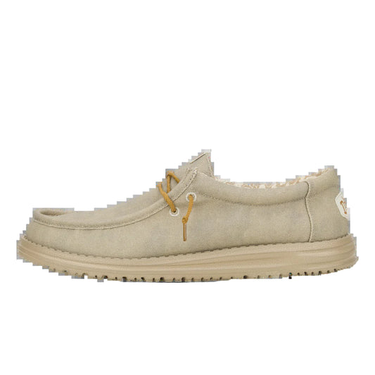 Men's Hey Dude Wally Waxed Canvas Light Grey 41873-007