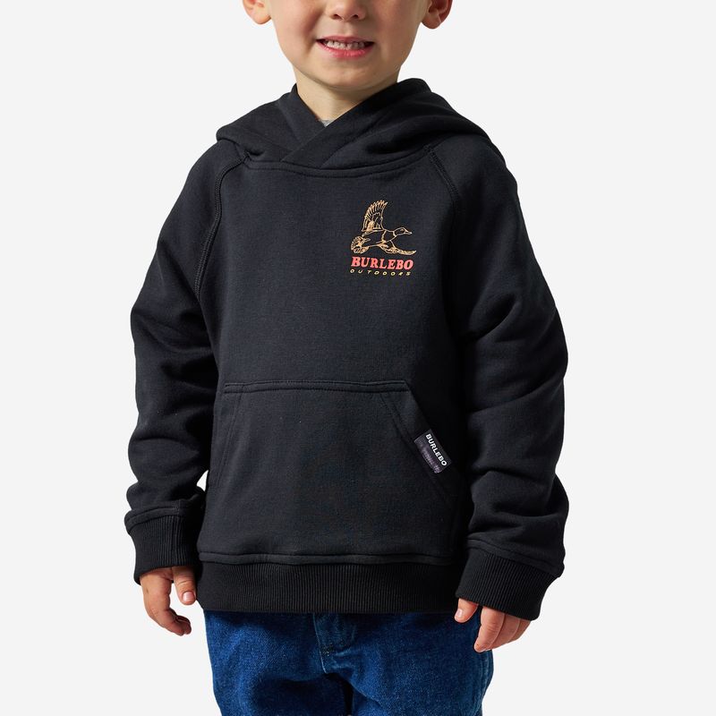 Burlebo Boy's Black Duck Wild Fleece Hoodie Y-FH-DKW-BLK
